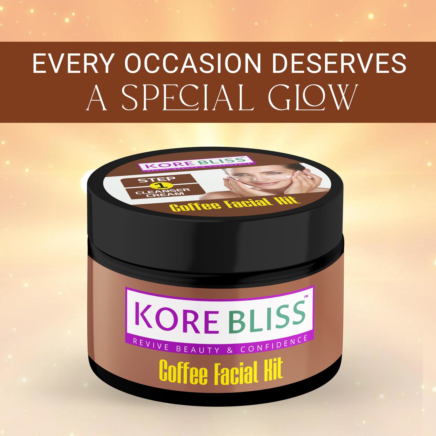 Kore Bliss Coffee Facial Kit - Awaken Your Skin's Radiance - 125g